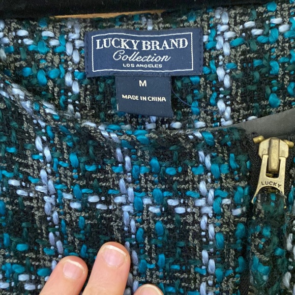 Tweed motorcycle jacket, Lucky Brand size M - Picture 3 of 4